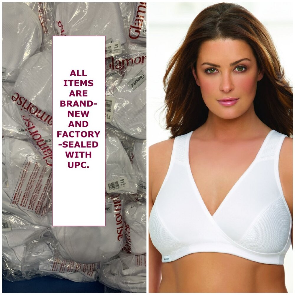 Glamorise 38B 38C Yoga Bra Sport Leisure Pilates Walking Sleep Comfort White NEW